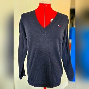 Tommy Hilfiger Navy Blue V-Neck Sweater